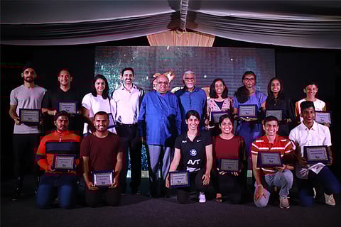 Officials and national champions at ISA?s 20th anniversary celebration