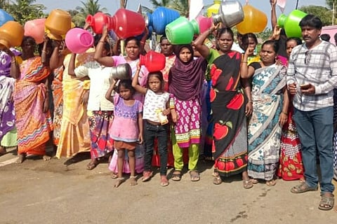 The protest was held after the officials failed to take action