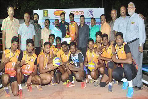 The victorious DG Vaishnav College that finished first in the District Championship
