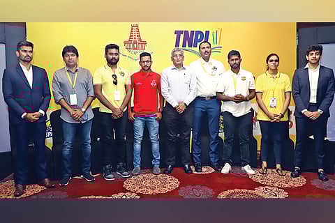 Representatives from the eight franchises during a presser post the draft