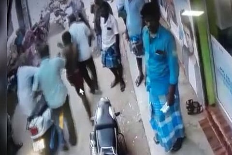 Locals rushing to nab the stalker at Vadalur in Cuddalore on Friday