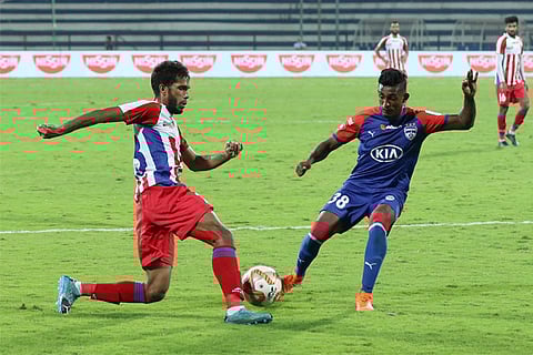 Michael Soosairaj (left) netted the equaliser for ATK