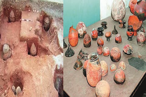 The urns at the ancient burial site of Adichanallur that date back to 900 BC