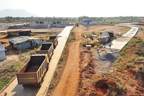 The Vellore airport under construction