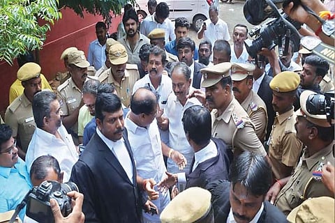 ?Nellai? Kannan being produced before Tirunelveli Judicial Magistrate court on Thursday amidst tight security