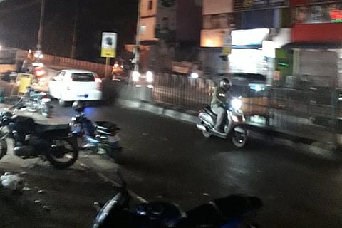 The flyover without any lights causing inconvenience to public