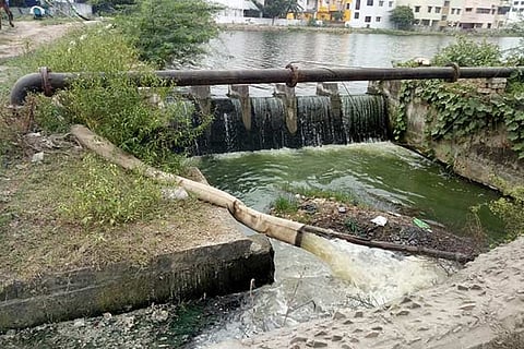 The faulty underground drains releasing the sewer into the waterbodies in Pallavaram