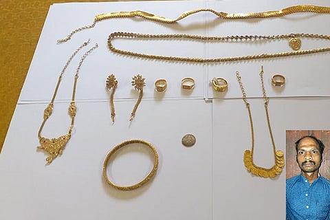 The Seized gold, (Inset) Prakash