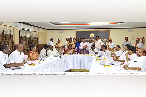 Vellore, Tirupattur and Ranipet Collectors at the village panchayat reorganisation committee meeting