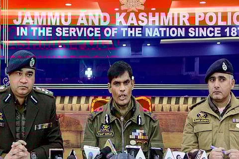 Jammu-Kashmir police hold a press conference