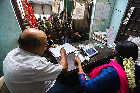 The gift carries Rs 1,000 cash, dhoti-saree and groceries