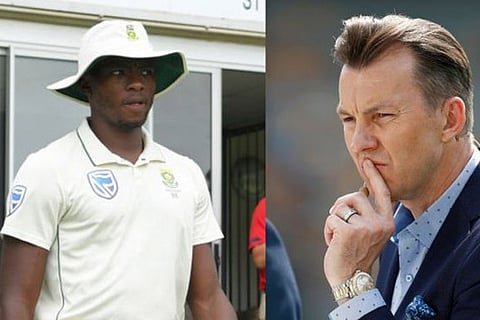 Rabada (left)  and Brett Lee, Image courtesy: Twitter