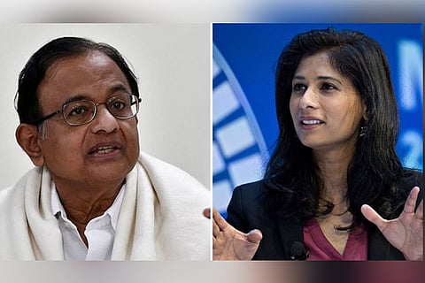 P Chidambaram and Gita Gopinath, Image courtesy: Twitter