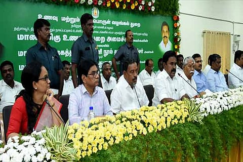 The tripartite meeting in progress in Thanjavur on Tuesday