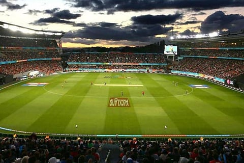 Eden Park in Auckland has short, odd-shaped boundaries which visiting teams find it difficult to adjust