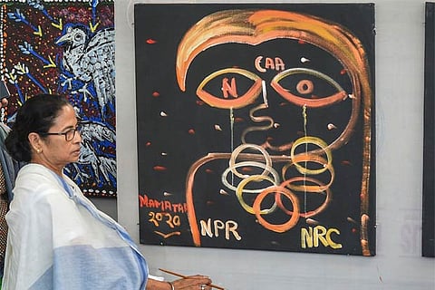 Mamata wields paintbrush to protest against CAA, NRC