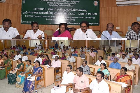 The review meeting in progress in Tiruchy