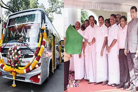 37 MTC buses, 103 SETC buses, 2 Amma mobile depots among the 240 new buses and 8 STCs that the CM flagged off