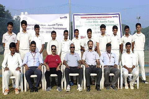 SBOA, which finished first in the Thiruvallur DCA U-16 Inter-School Cricket Tourney