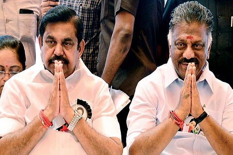 Chief Minister Edappadi K Palaniswami; Deputy O Panneerselvam