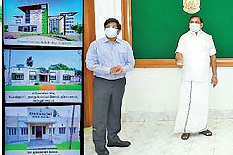 Chief Minister Edappadi K Palaniswami laying the stone for Kallakurichi Medical College
