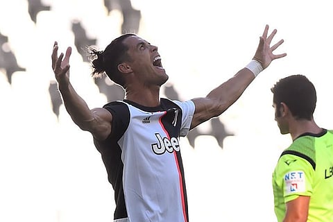 Cristiano Ronaldo celebrates scoring their third goal (Image courtesy: Reuters)