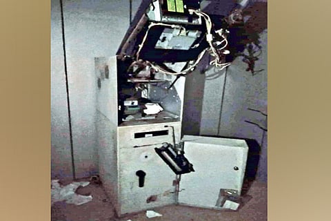 One of the ATMs which was broke open in Mangadu