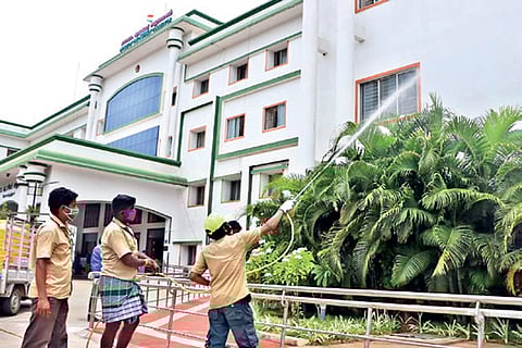 Collectorate being disinfected