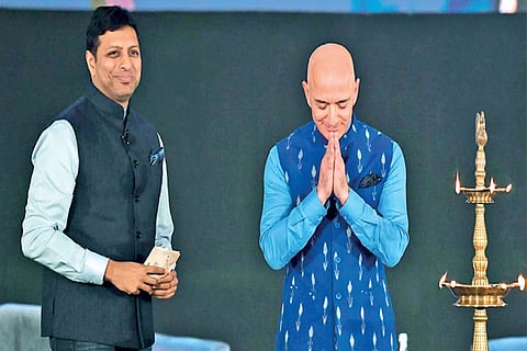Amit Agarwal with Jeff Bezos (file pic)