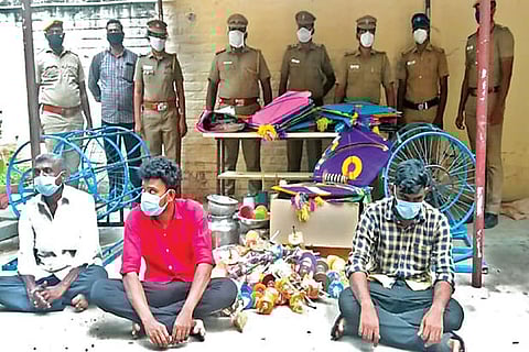 The trio runs a music band and sells kites and manja as a side business