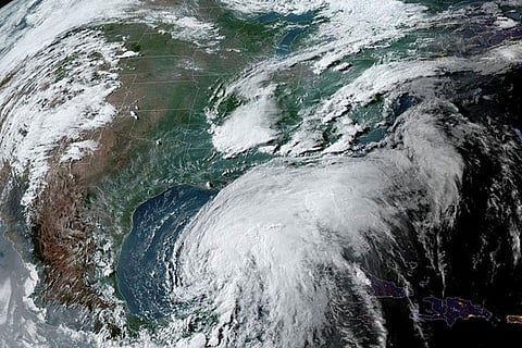 Tropical Storm Cristobal seen over the Gulf of Mexico in a satellite image taken June 5, 2020