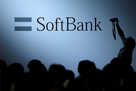 The logo of SoftBank Group Corp is displayed at SoftBank World 2017 conference in Tokyo (Reuters)