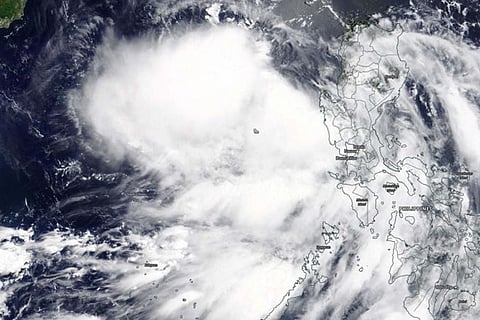 The image showed a cluster of thunderstorms between the Philippines and Hainan Island, China