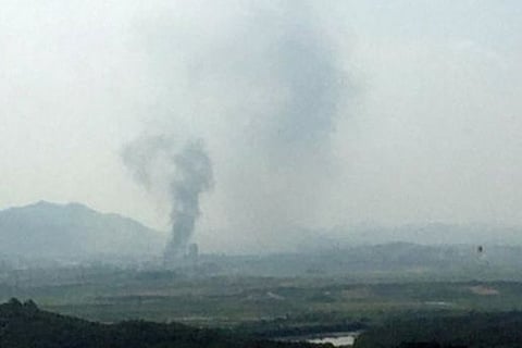 Smoke rises from Kaesong Industrial Complex