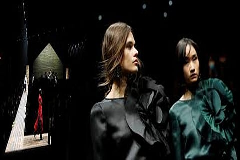 FILE PHOTO: Models present creations from the Emporio Armani Autumn/Winter 2020 collection