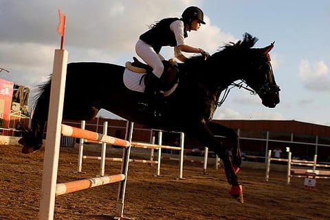 Gaza horse riders compete again as coronavirus curbs eased