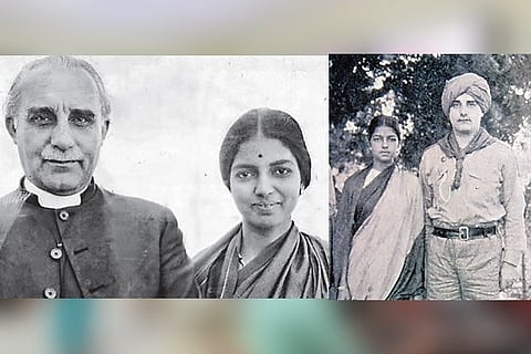 George Arundale and Rukmini Devi; (right) in younger days