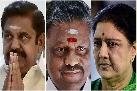 Tamil Nadu Chief Minister Edappadi Palaniswami , O Panneerselvam and Sasikala Natarajan