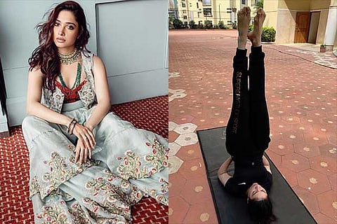 Tamannaah uses household objects to workout amid lockdown