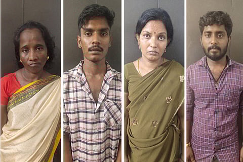 (From left) Tirupathi Ammal, Ruben, Mary and Manikandan