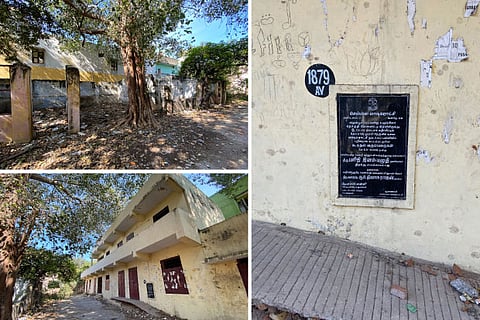 The abandoned Corporation school at Dewraj Street near Ethiraj Gardens in Purasaiwalkam