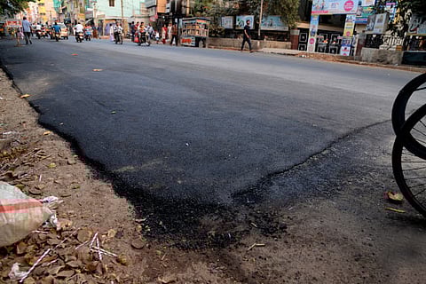 New road laid at Arcot Road in Vellore without milling off old stretch