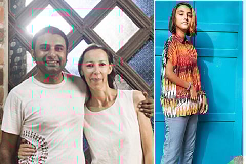 Joe and Murielle Ikareth; (Right) Tilotama in Move Ability Clothing