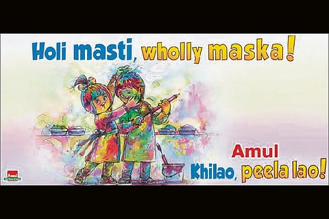 Amul posts ad, celebrates 'wholly maska' Holi