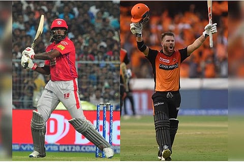 Chris Gayle (L) and David Warner  (Image courtesy: Twitter)