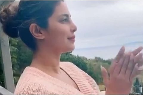 Priyanka Chopra participates in Janata Curfew clapping in US