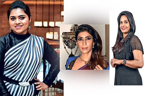 Shiny Barbara, Samantha Jagan and  Jeevitha (L to R)