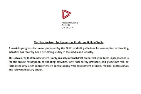 Producers Guild: Safety protocol for shooting yet to be formalised