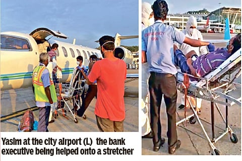 Longest air ambulance service: South Africa-based bank official flies to city for cancer treatment