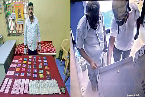 The fake ATM cards that were seized from the accused